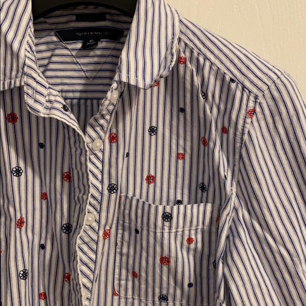 Tommy Hilfiger Shirt Women's Relaxed Fit  Navy